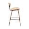 Armen Living Fox 25.5" Counter Height Cream Faux Leather and Walnut Wood Mid-Century Modern Bar Stool LCFOBAWACR26 - alternate 6